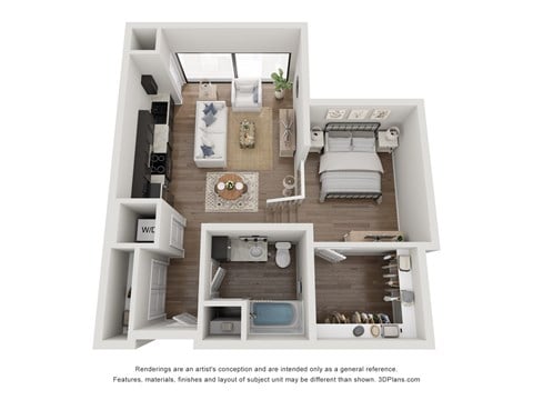 Floor plan for studio, 1 bath, 470 sqft